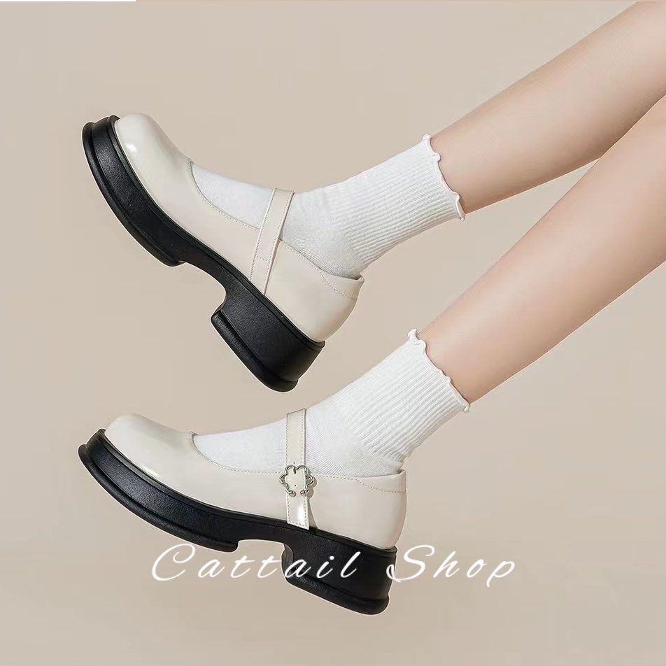 DISHULAN  giày búp bê Mary Jane Lolita Đế da mềm đế êm thời trang Đẳng cấp Thời thượng Điều chỉnh được Cá tính Tự nhiên FLF23B0YAV 48Z231130