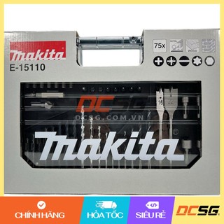 Bộ phụ kiện mũi khoan và vít 75 chi tiết makita e-15110 | dcsg