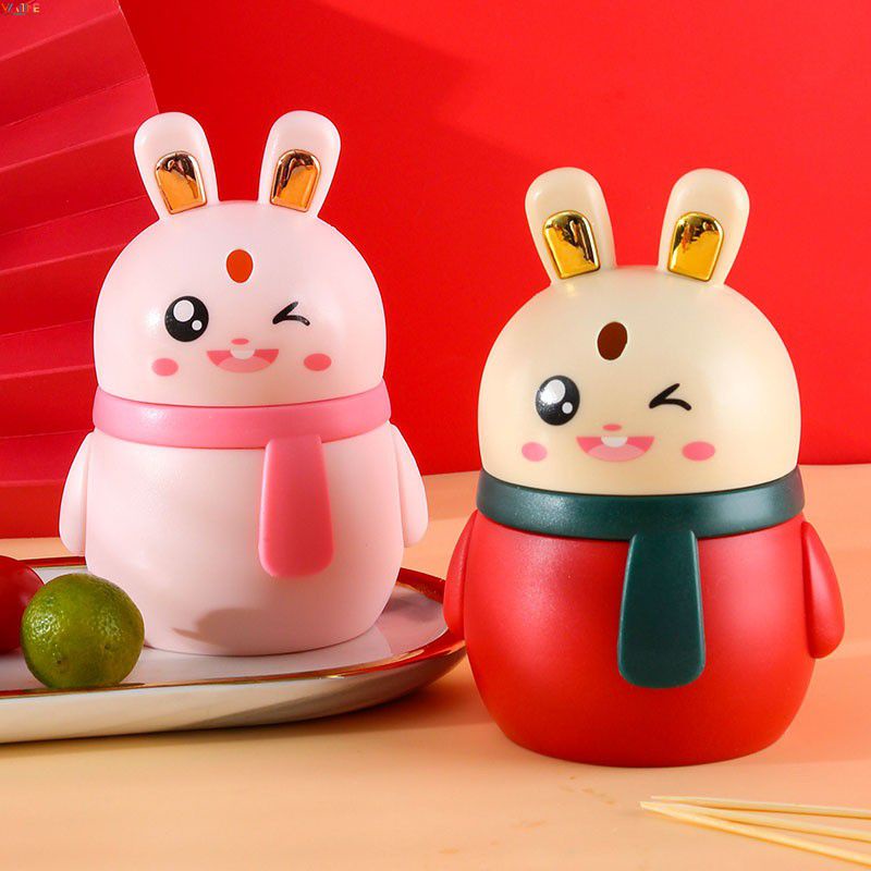 Hộp đựng tăm dạng đẩy, Hộp đựng tăm tự động bật lên trong gia đình Thỏ, Hộp đựng tăm nhà bếp hoạt hình Waittime Bán chạy