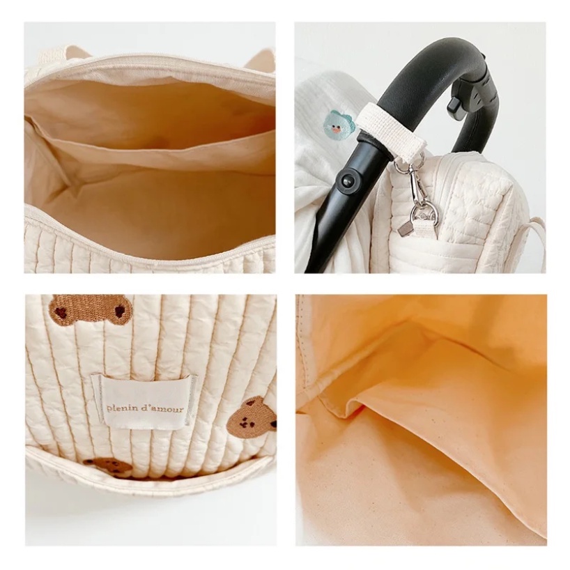 Túi Đựng Bỉm mommy Sức Chứa Lớn Đa Năng Chống Thấm Nước Phong Cách Hàn Quốc