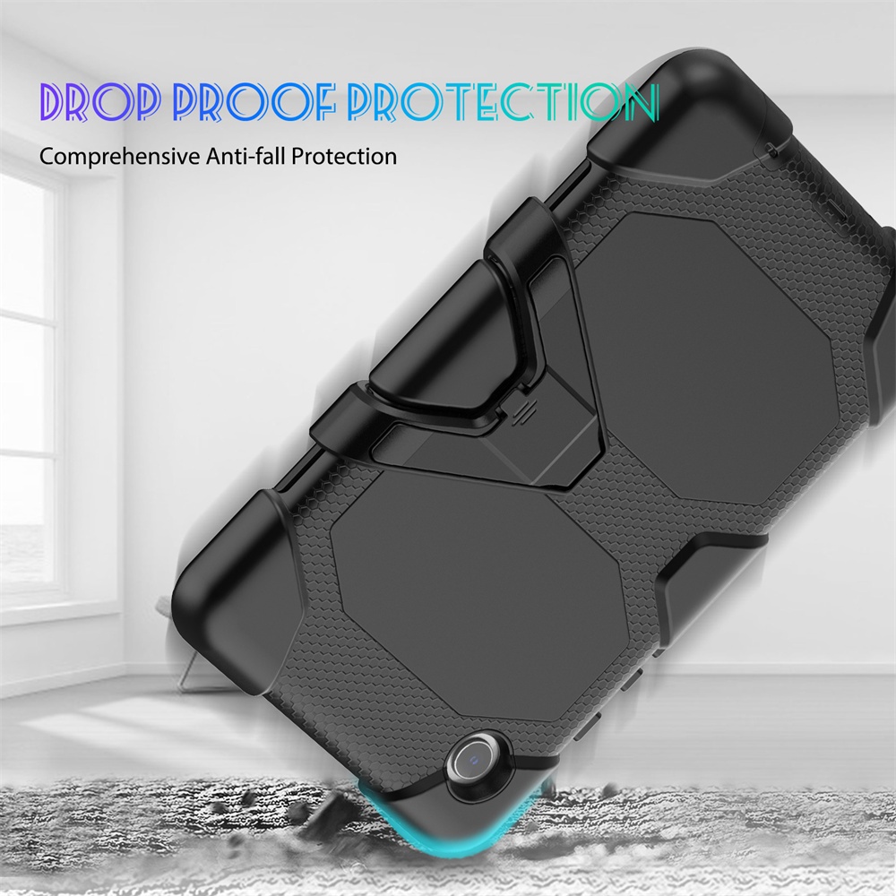 Bao Da Máy Tính Bảng pc Cứng Viền tpu Dẻo + Giá Đỡ 3 Lớp Chống Sốc Cho samsung tab a9 plus 2023 tab a8 10.5 tab a7 lite tab s6 lite