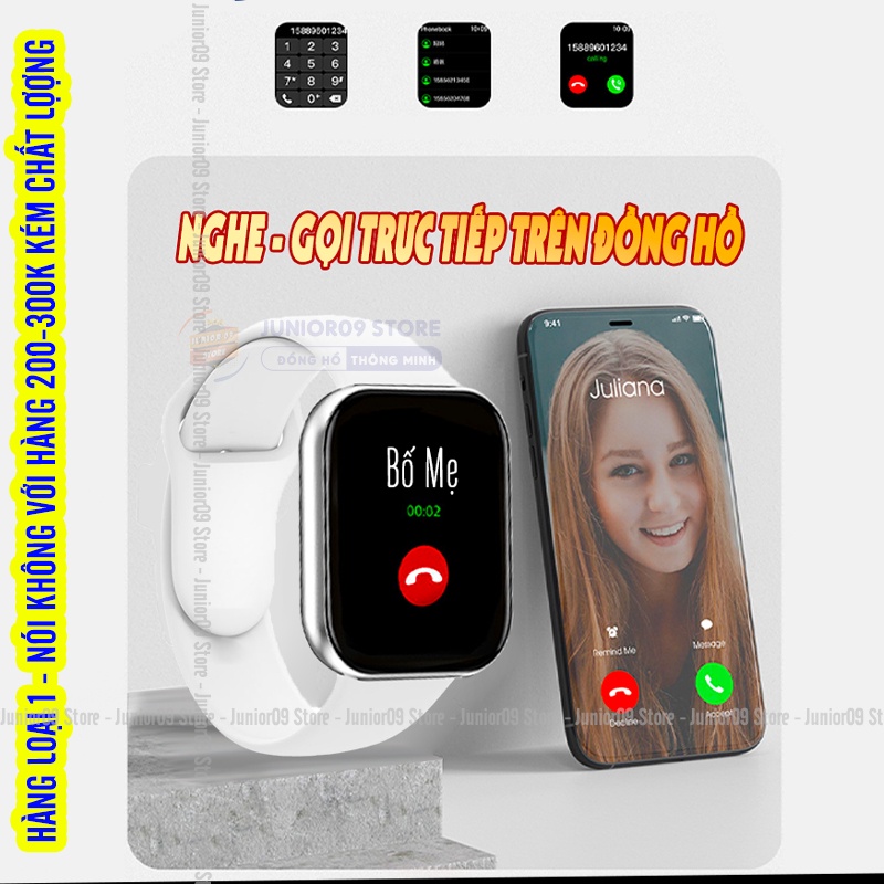 Đồng hồ thông minh JUNIOR09 WATCH 9, Smartwatch Nghe gọi, Zl - Mess, Chơi game, GPT AI, Nhịp tim, Chống nước