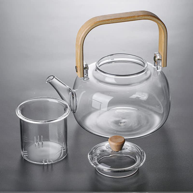 Ấm trà thủy tinh Borosilicate chịu nhiệt cao với bộ lọc có thể tháo rời