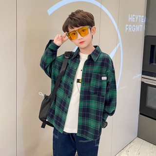 Áo Sơ Mi Kẻ Ô Vuông Thời Trang Cho Bé Trai Lật