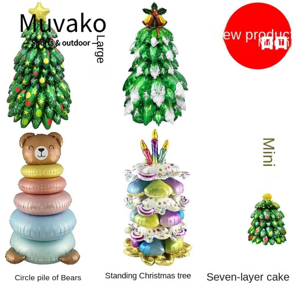 Muvako Bong Bóng Lá Nhôm Hình Ông Già Noel Đứng Được Trang Trí Tiệc Giáng Sinh, Trong Nhà, Tiệc Mừng Năm Mới