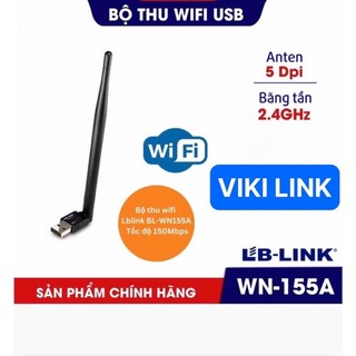 Usb thu wifi lblink bl- wn155a có 1 râu-usb kết nối wifi cho pc máy tính bàn, laptop có ăng ten, tăng tốc độ wifi lb155