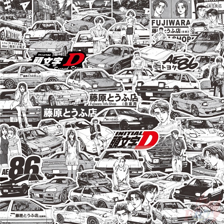 75Pcs/Set ❉ Initial D Series 02 Stickers ❉ Fashion DIY Decals Doodle Stickers