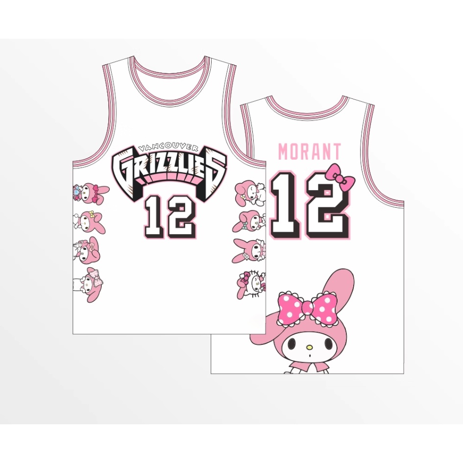 Bộ Đồng Phục Bóng Rổ Thoáng Khí Họa Tiết Hoạt Hình melody Xinh Xắn Lưng