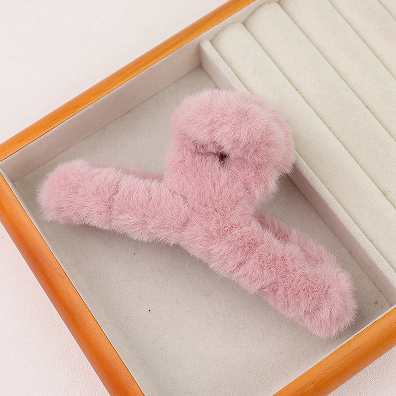 Kẹp Tóc Hình Cá Mập Phủ Lông Thời Trang Thu Đông Đơn Giản Cho Nữ