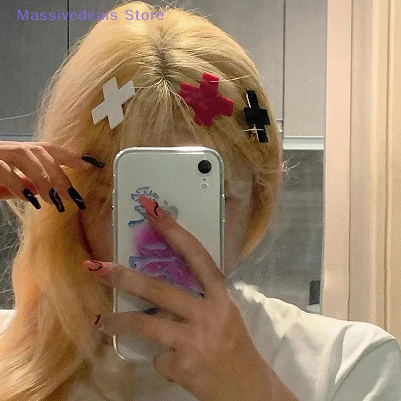 Kẹp Tóc Chéo Bên Hông harajuku y2k Cá Tính Hợp Thời Trang Cho Nữ Mới