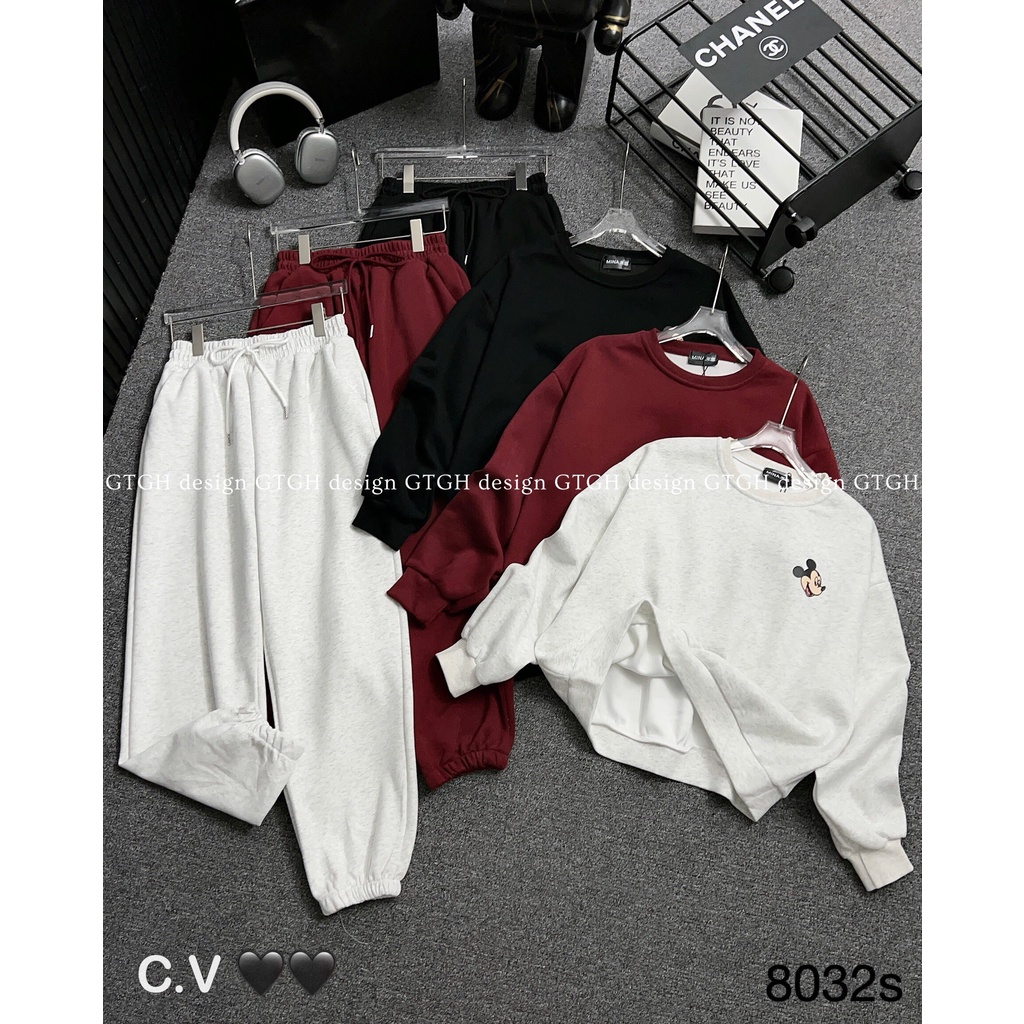 Siuu phẩm set nỉ Mickey 2 mặt so hott Size SM