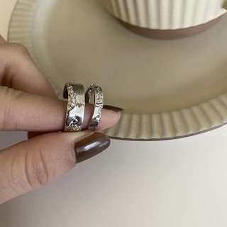 Set 2 Nhẫn Cặp Đính Đá zircon Thời Trang Cho Cặp Đôi