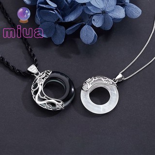 Miua🔮Set 1/2 Dây Chuyền Màu Trắng đen cho cặp đôi
