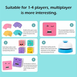Expression Puzzle Building Cubes Wooden Face-Changing Magic Cube Building Blocks Matching Game Logical Thinking Training Brain Toy