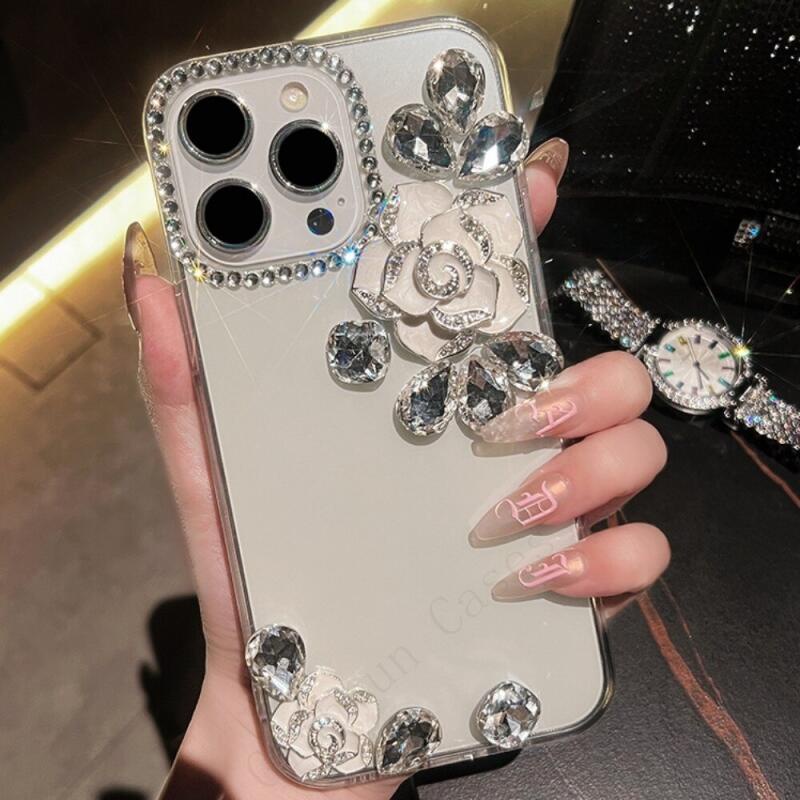 Sang Trọng Ốp Điện Thoại tpu Mềm Trong Suốt Đính Đá Lấp Lánh Cho iphone 15 14 13 12 11 pro max 15 plus