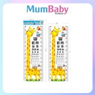 Thước đo chiều cao cho bé decal dán tường hình hưu cao cổ ngộ nghĩnh MumBaby
