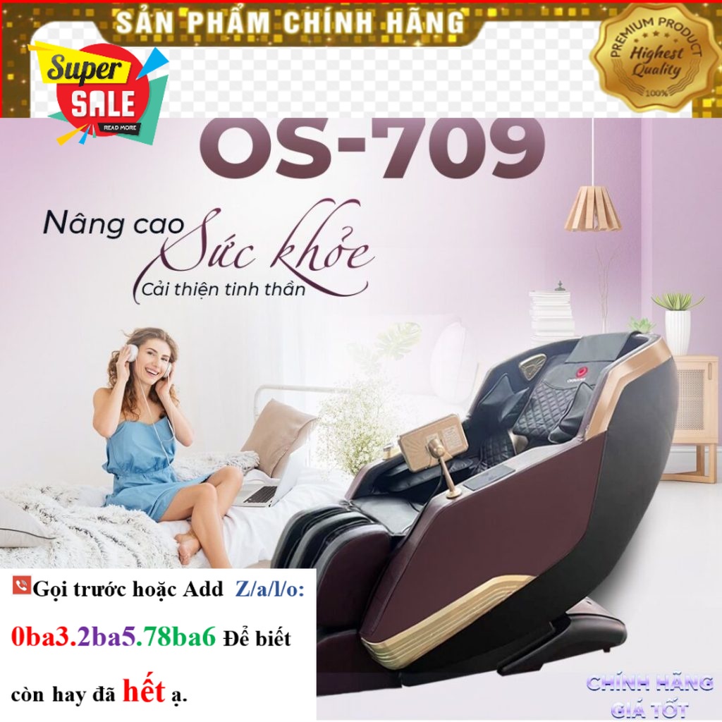 Hãng> Ghế massage toàn thân Okinawa Os-709 4D, điều khiển giọng nói tiếng việt