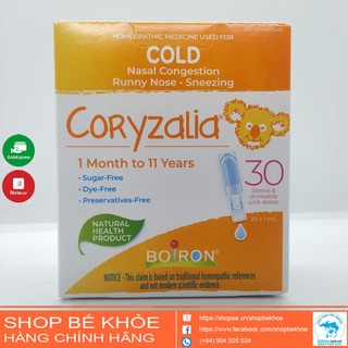 Muối Coryzalia Muối Vi Lượng Coryzalia Boiron Canada Hộp 30 Tép An Toàn Cho Bé