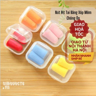 Nút Bông Bịt Tai Bằng Xốp Mềm Chống Ồn Giúp Ngủ Ngon Khi Đi Du Lịch