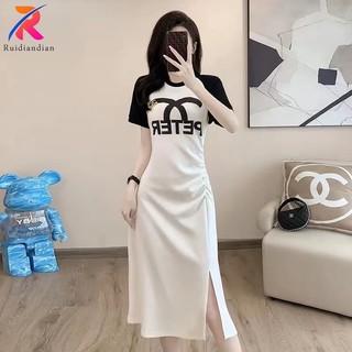 Đầm Thun Dài Qua Gối Ôm Eo Phong Cách Pháp Thời Trang Cho Nữ