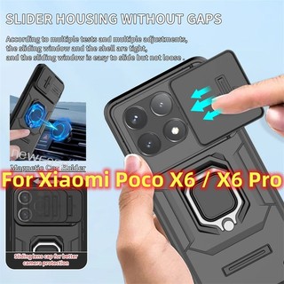 Vỏ bảo vệ ống kính trượt máy ảnh cho Xiaomi Poco X6 X7 X8 X5 Pro Max Neo 5G 2026 Giá đỡ vòng hút tự động Vỏ cứng Giá đỡ chống sốc Vỏ điện thoại