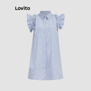 Đầm Lovito họa tiết sọc xếp nếp phong cách dễ thương cho nữ L90AD185