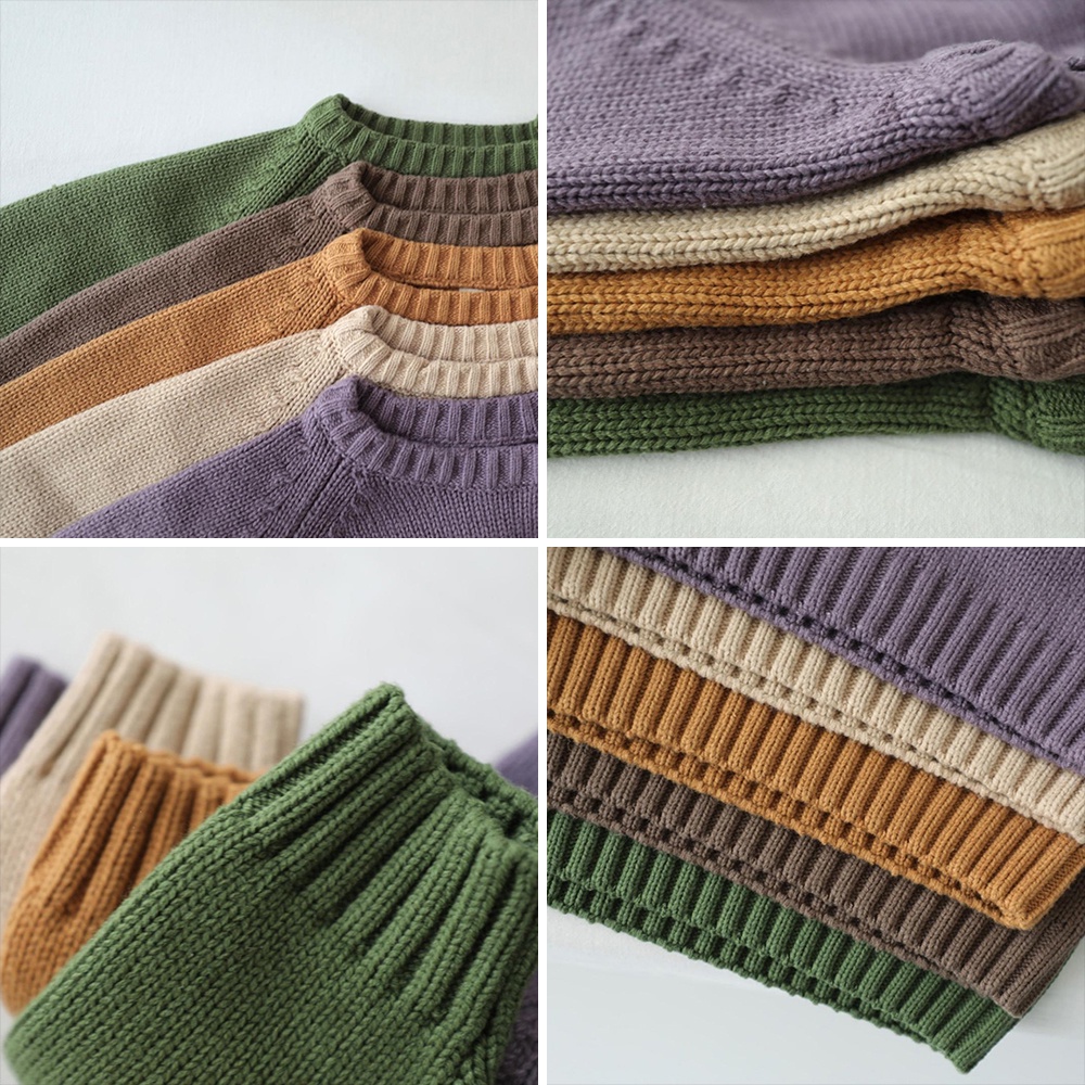 BEAR LEADER Áo sweater Cổ Tròn Dáng Rộng Thiết Kế Mới Thời Trang Mùa Thu Đông Dành Cho Bé