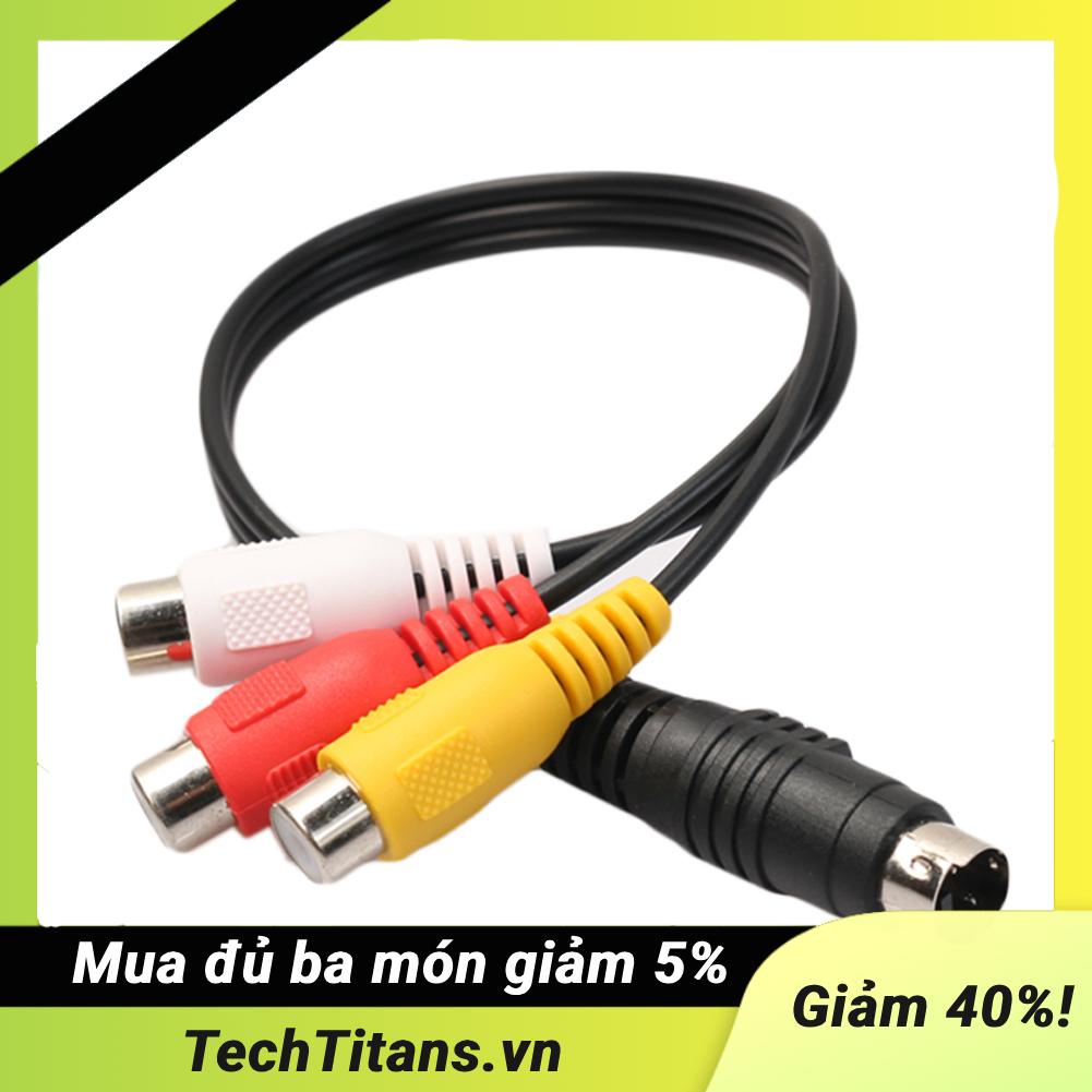 Dây Cáp Chuyển Đổi 4 pin s-video Sang 3 rca Dài 28Cm / 11 inch Cho Máy Tính