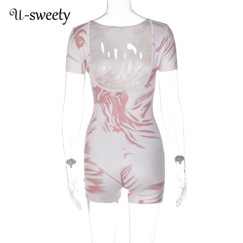 U-sweety Jumpsuit Tay Ngắn Hở Lưng Thời Trang Tập yoga 2023 Cho Nữ