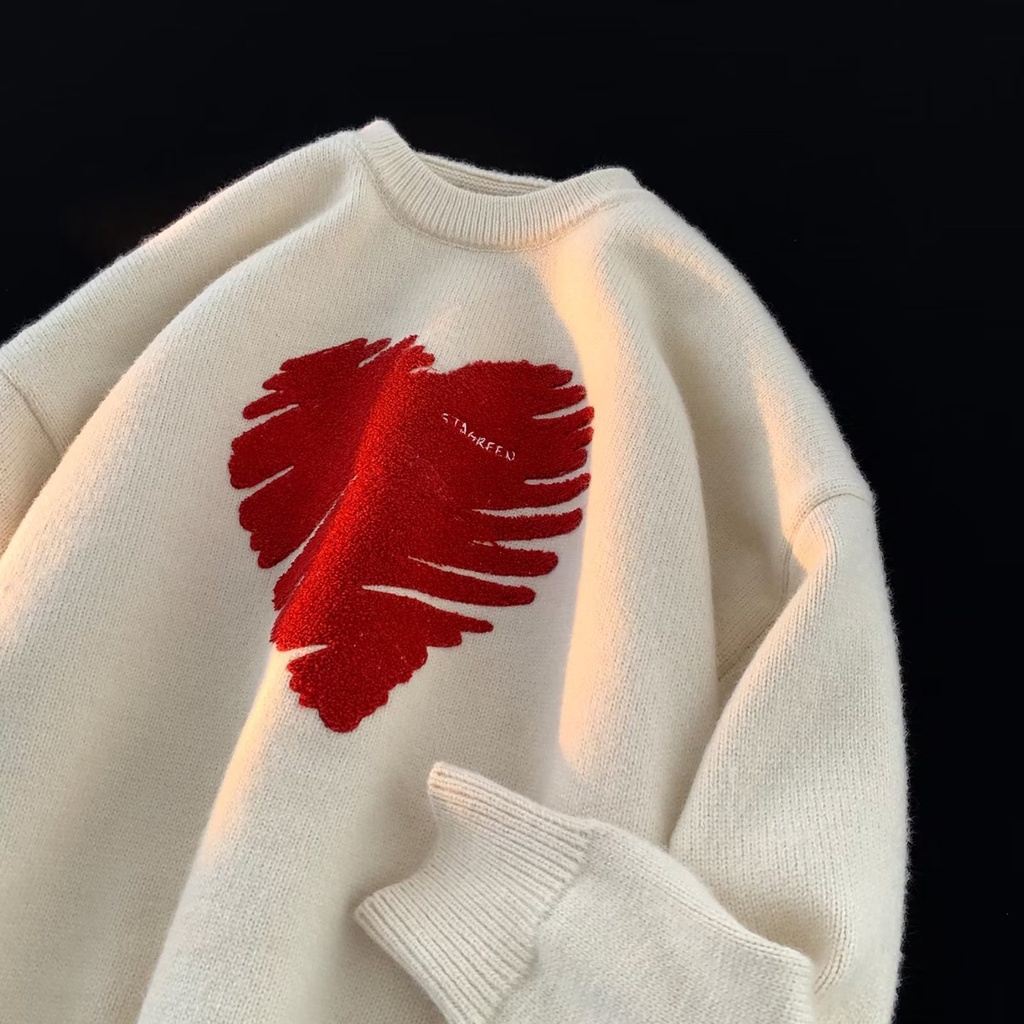 Áo sweater Dệt Kim Tay Dài Cổ Tròn Dáng Rộng Thời Trang Thu Đông Cho Nam Giới