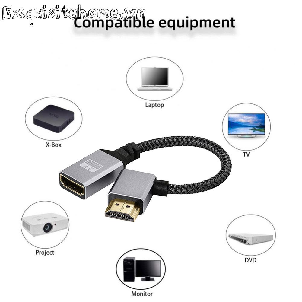 Dây Cáp Chuyển Đổi 15cm 18 gbps hdmi-compatible male Sang female video nylon braid