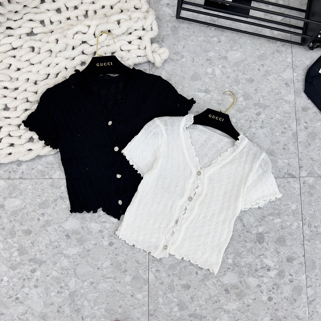 Áo len viền bèo nữ, áo len viền bèo 3 màu