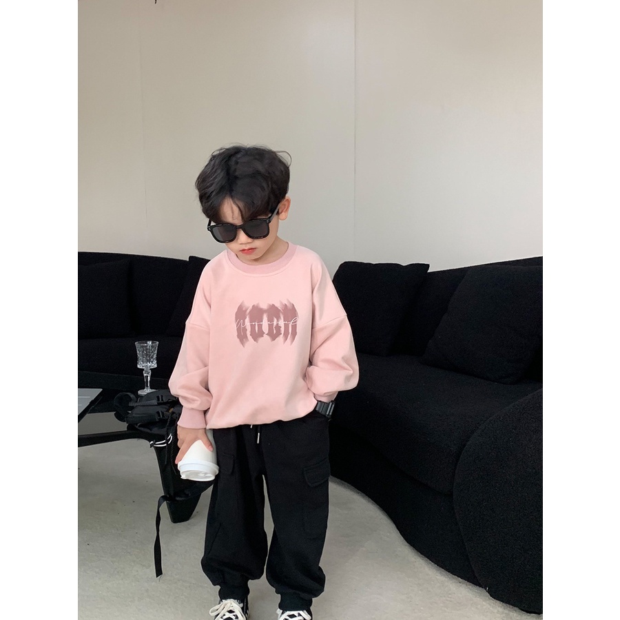 Áo Thun cotton Dài Tay Phong Cách Hàn Quốc Cho Bé 90-150cm