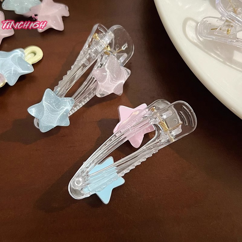 Kẹp Tóc mini Chống Trượt Trong Suốt In Hoạt Hình Dễ Thương Cho Bé Gái