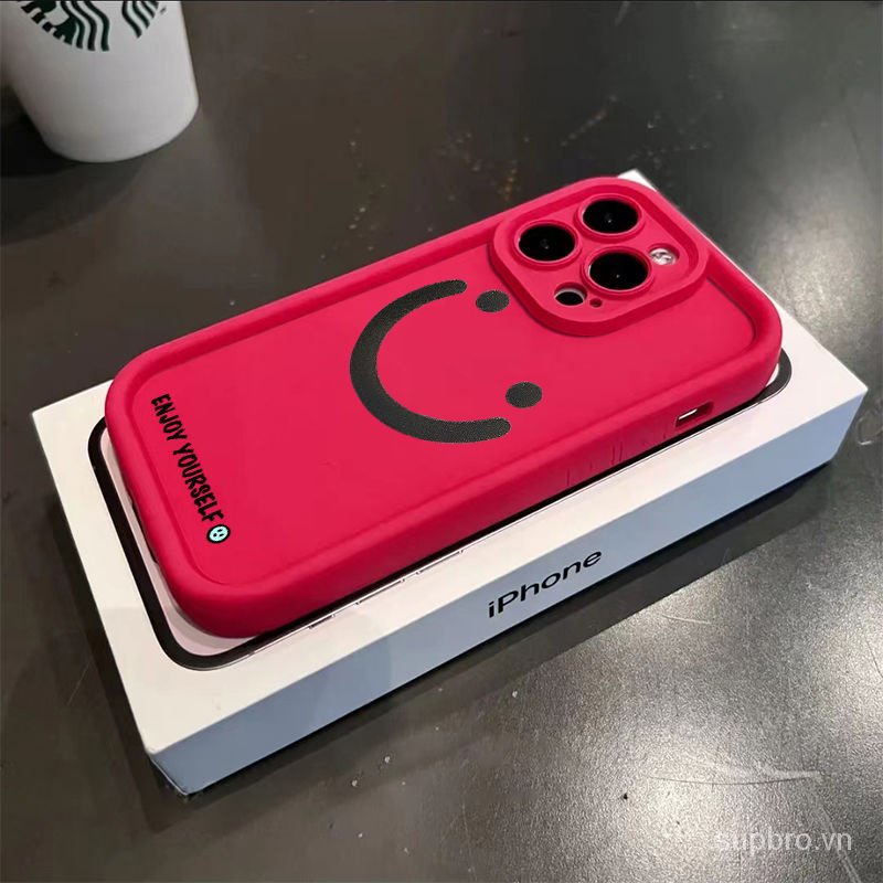 Ốp Điện Thoại Hình Mặt Cười Đơn Giản Cho iphone 11 12 13 14 15 pro max 11promax 12pro 13pro 7 8 plus 14plus 13promax xr xs max