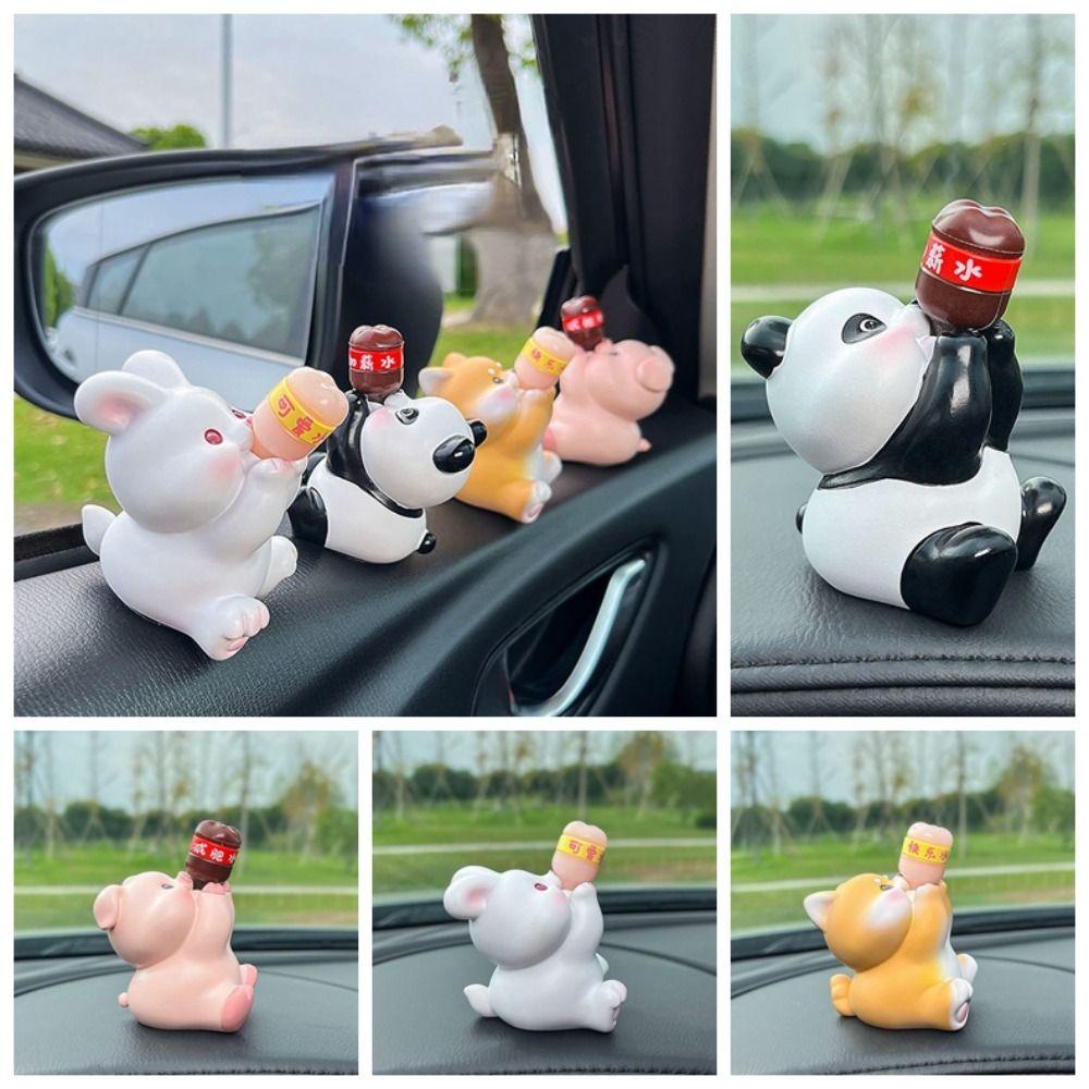 Lanfy Mô Hình Đồ Chơi Động Vật Hoạt Hình Thỏ Heo Gấu Trúc Chó soda diy Trang Trí Xe Hơi