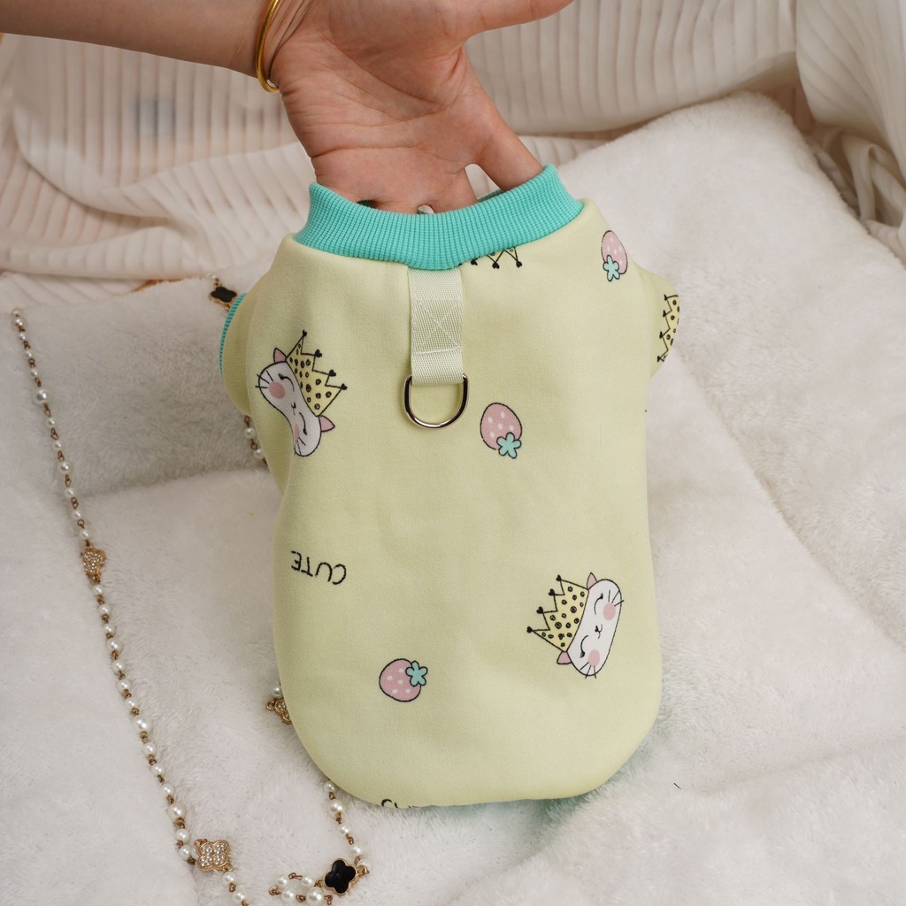 Áo Sweater Dày Hai Lớp Họa Tiết Hoạt Hình Dễ Thương Thời Trang Thu Đông Cho Cún Cưng/	 áo cho chó