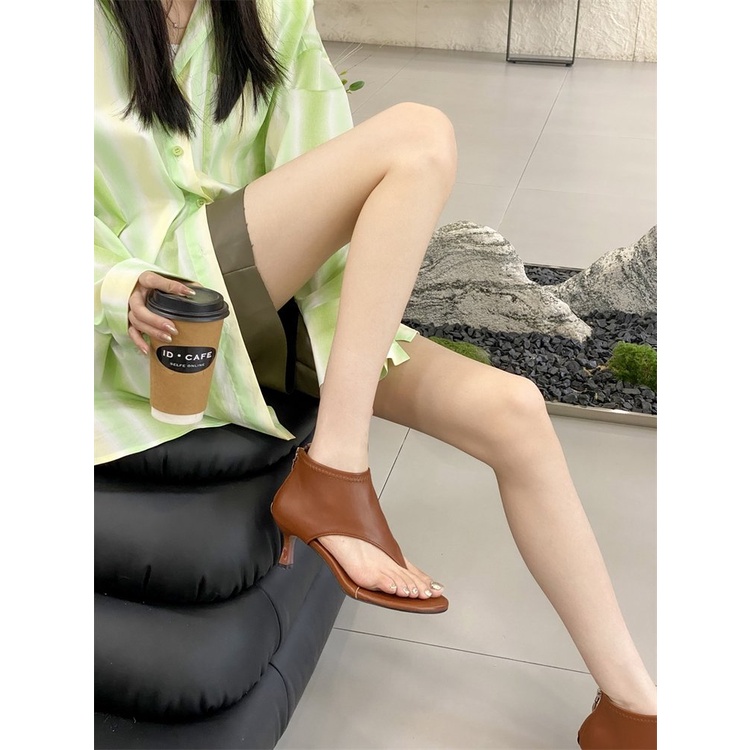 Giày Cao Gót Mũi Nhọn Phối Khóa Kéo Sau Thời Trang Dành Cho Nữ