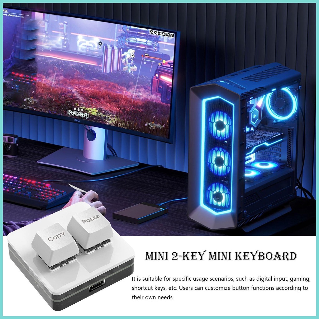 Bàn Phím mini 2 Nút Bấm Dùng Để Chơi game