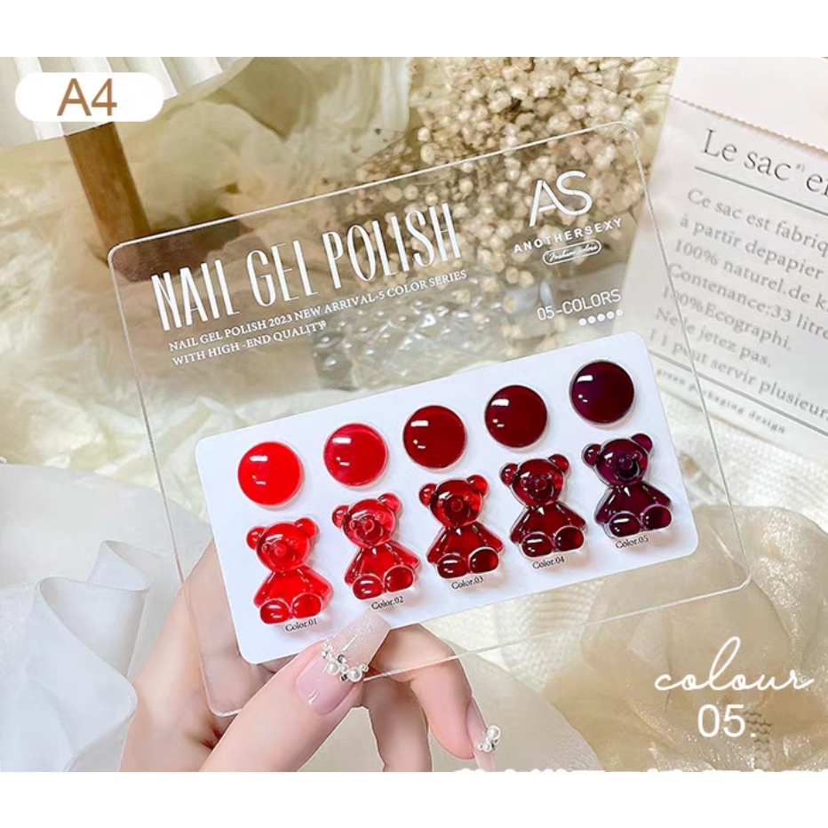 Set Sơn AS 5 Màu A4 Chai Xanh Cao Cấp - manh219