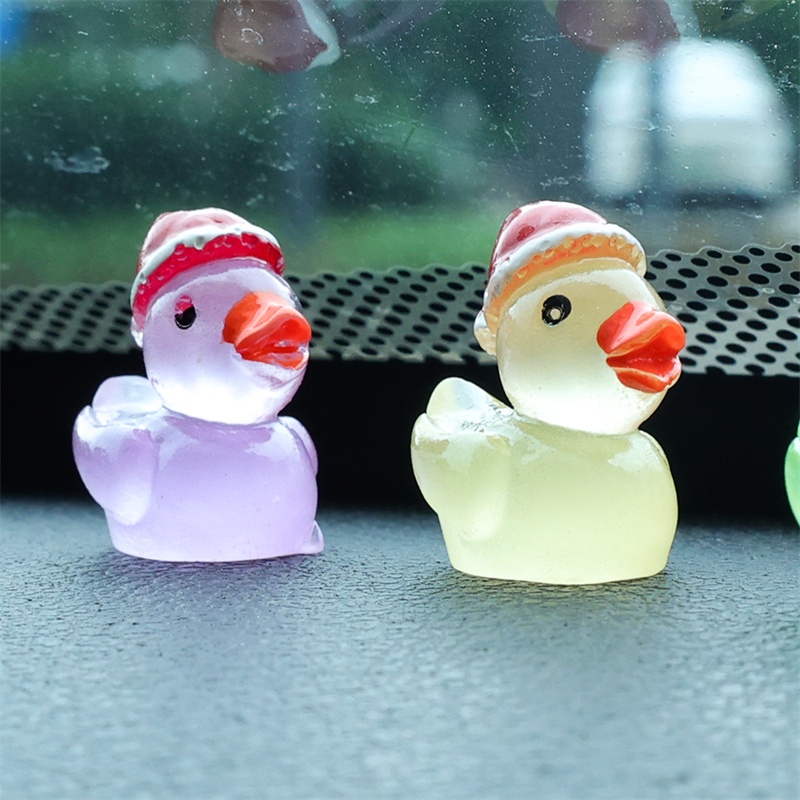 Tượng Vịt Hoạt Hình Phát Sáng Bằng Nhựa resin Trang Trí Sân Vườn