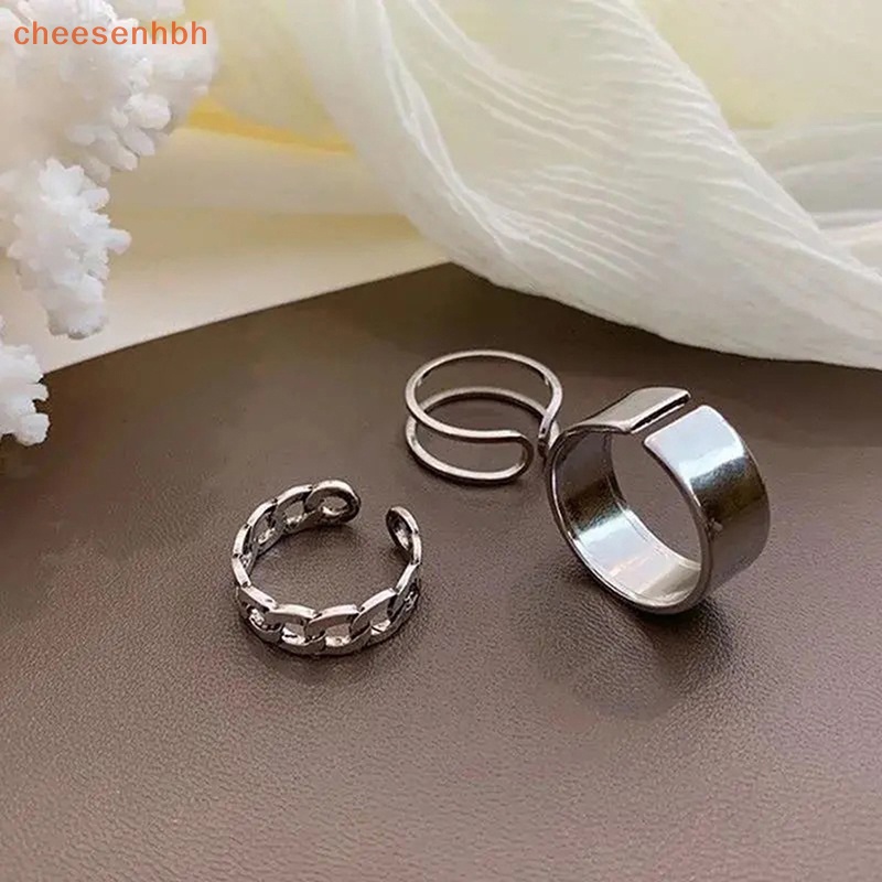 Bộ 3 / 4 Nhẫn Hình Bướm Bằng Kim Loại Phong Cách hip hop punk Có Thể Điều Chỉnh Cho Nữ vn