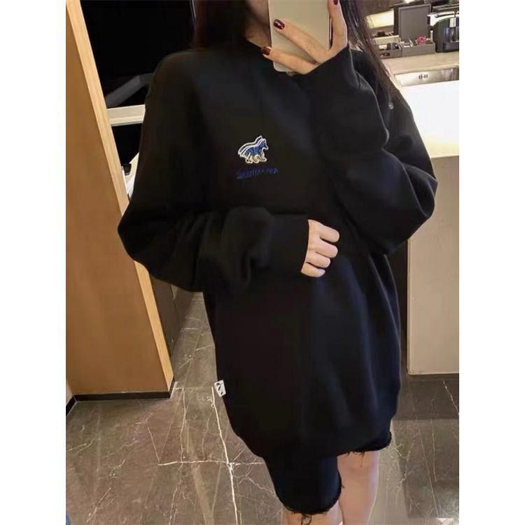 T10X niche fashion brand ADER embroidery monster hooded sweater men's and women's Korean style loose fashion simple hoodie