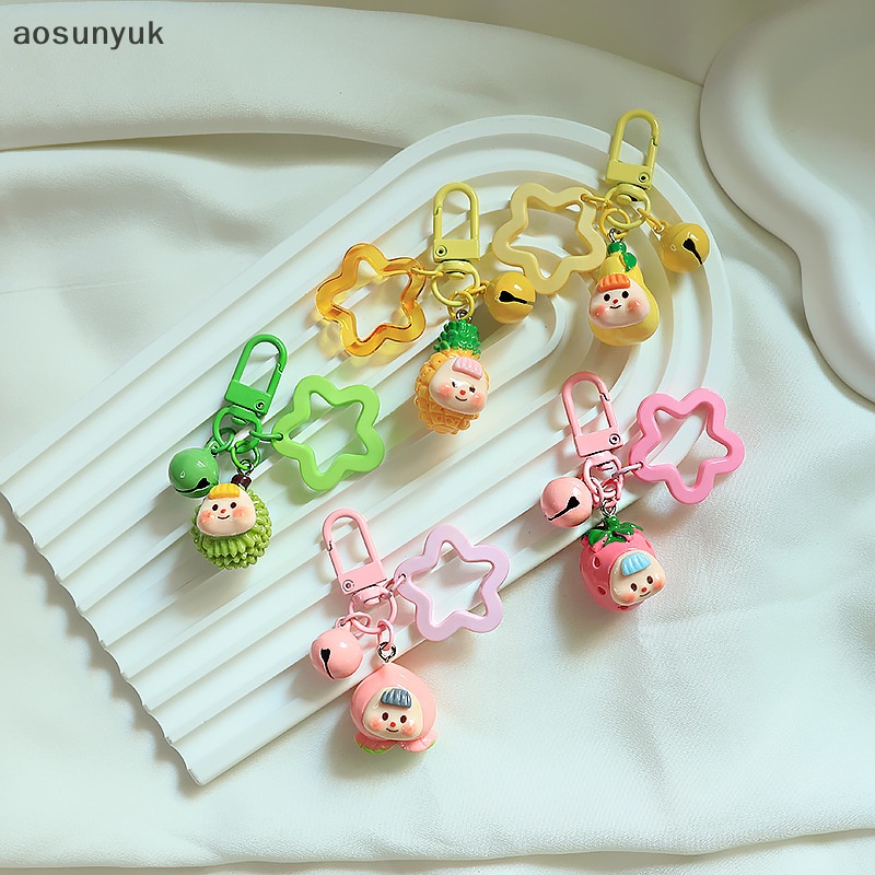 Aosunyuk Móc Chìa Khóa Bằng Nhựa resin Hình Trái Cây Hoạt Hình Dễ Thương