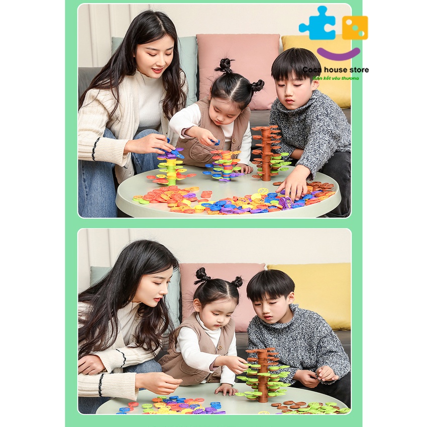 Bộ Đồ Chơi Xếp Hình Cây Cân Bằng Nhiều Màu Sắc Sáng Tạo Cho Bé, Đồ Chơi Giáo Dục Sớm, Đồ Chơi Montessori