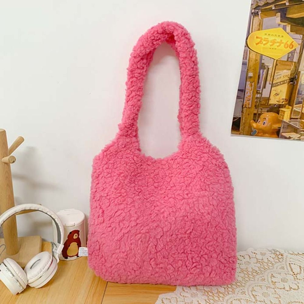 Túi gấu hoạt hình vải nhung Tote túi ếch Đồ chơi học sinh túi đeo vai dễ thương
