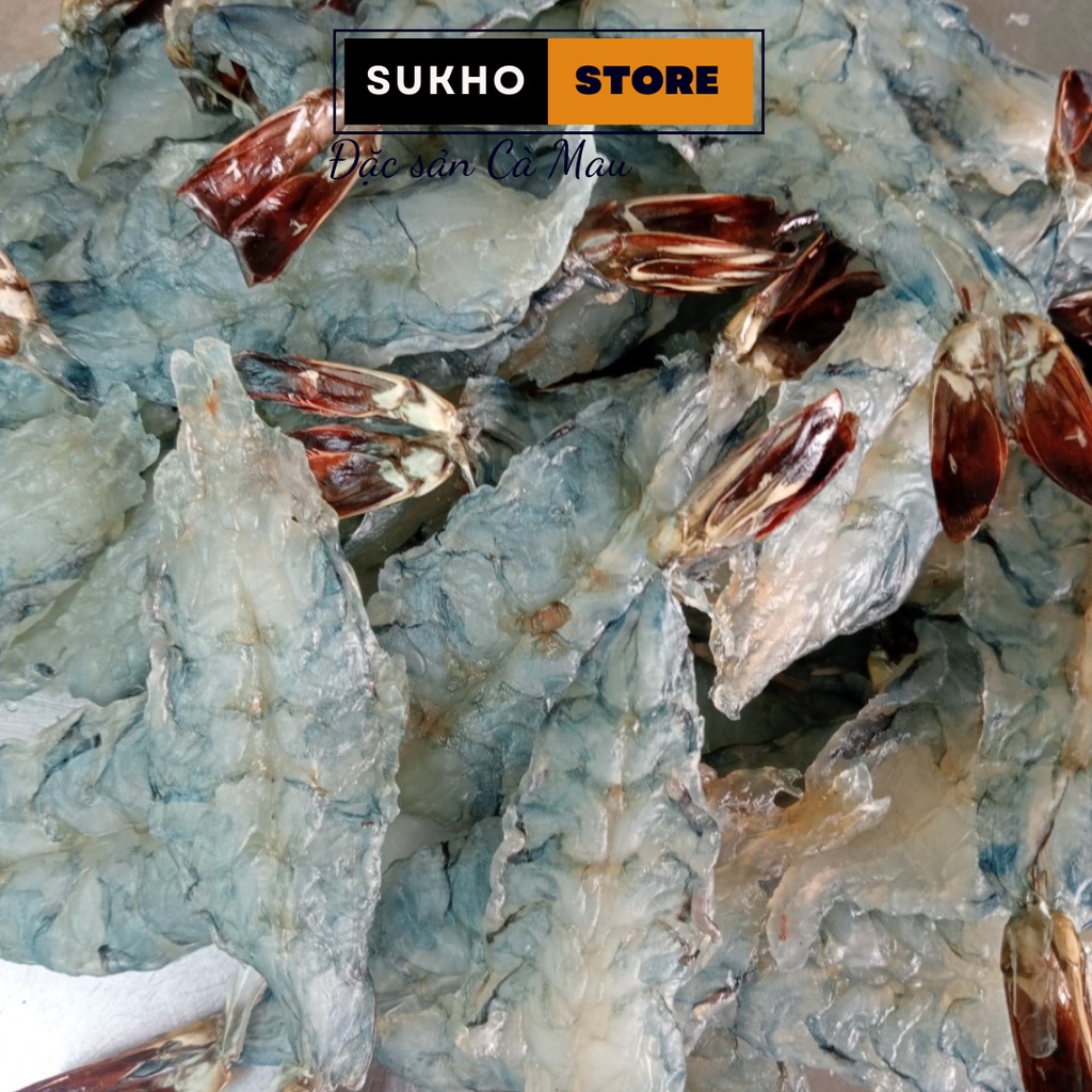Tôm khô phơi tự nhiên xẻ nguyên con không ướp gia vị ngọt tự nhiên túi 500g - Sukho Store