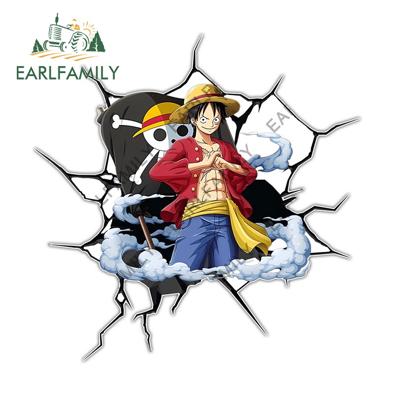 Miếng Dán Trang Trí Xe Hơi / Mô Tô / notebook Chống Thấm Nước Họa Tiết Hoạt Hình one piece 13Cmx7.8Cm