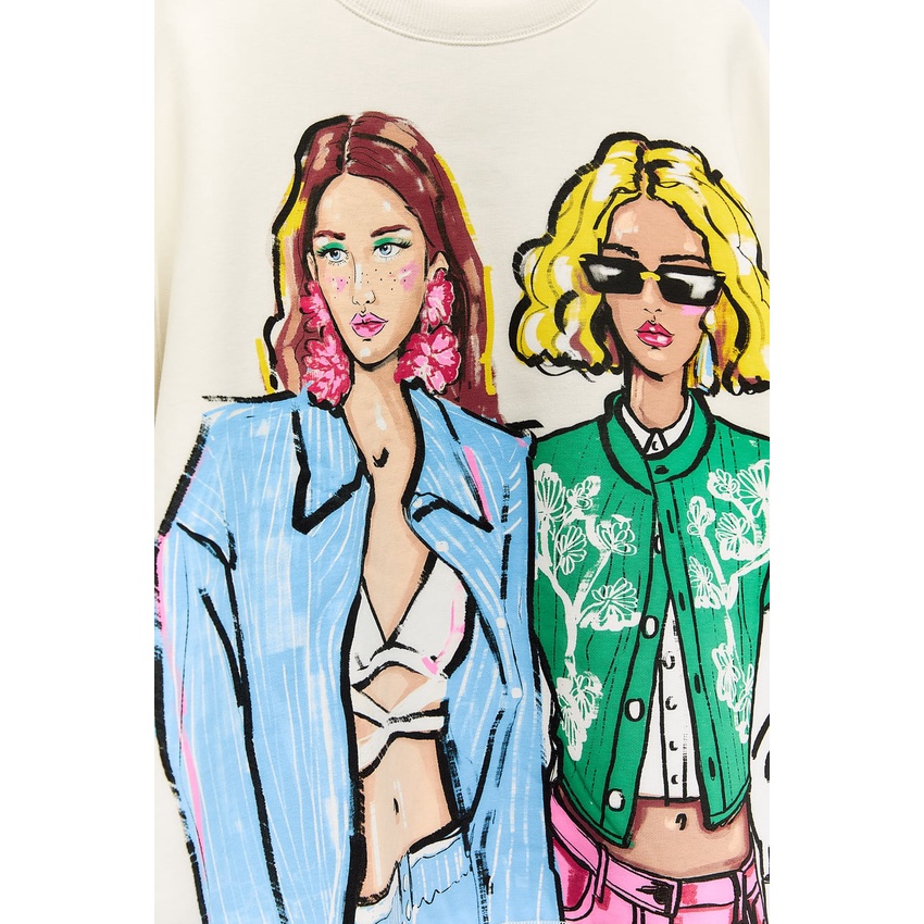 Áo nỉ cô gái Zara authentic