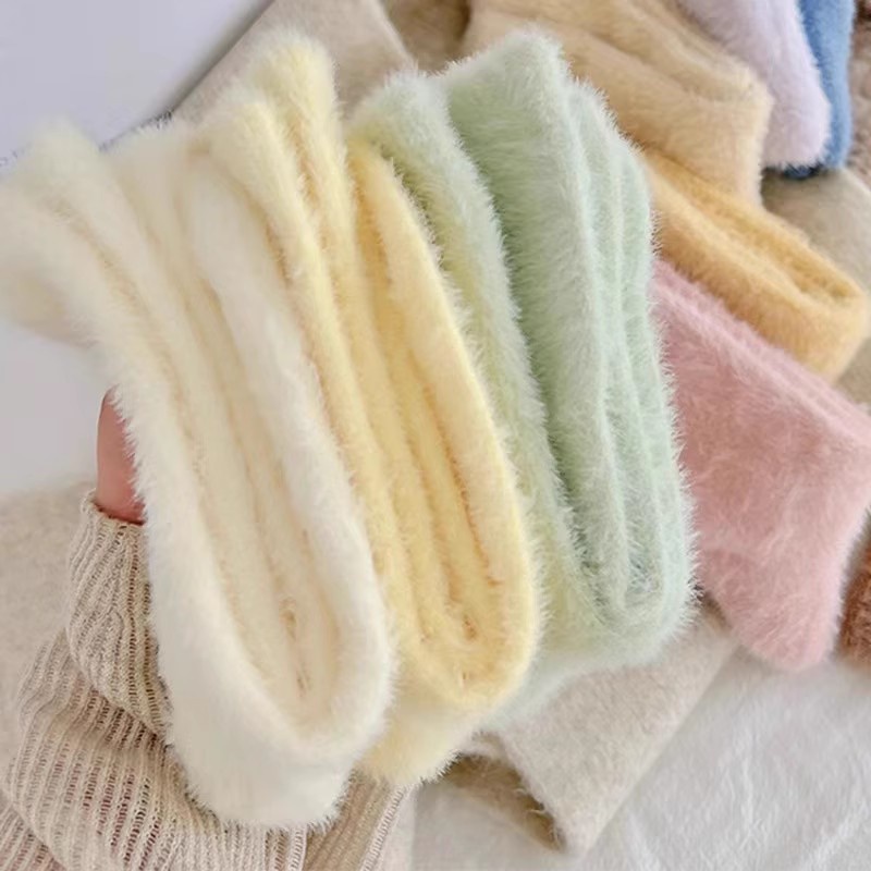 Tất Lông Thỏ Pastel Dành Cho Mùa Đông Lạnh Siêu Xinh